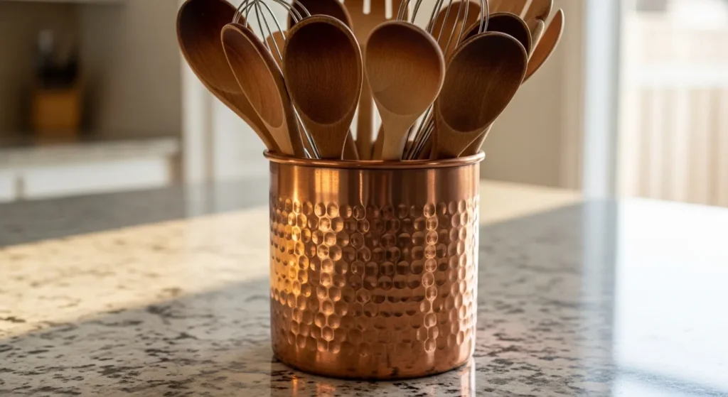 Keep Tools Handy in a Copper Utensil Crock