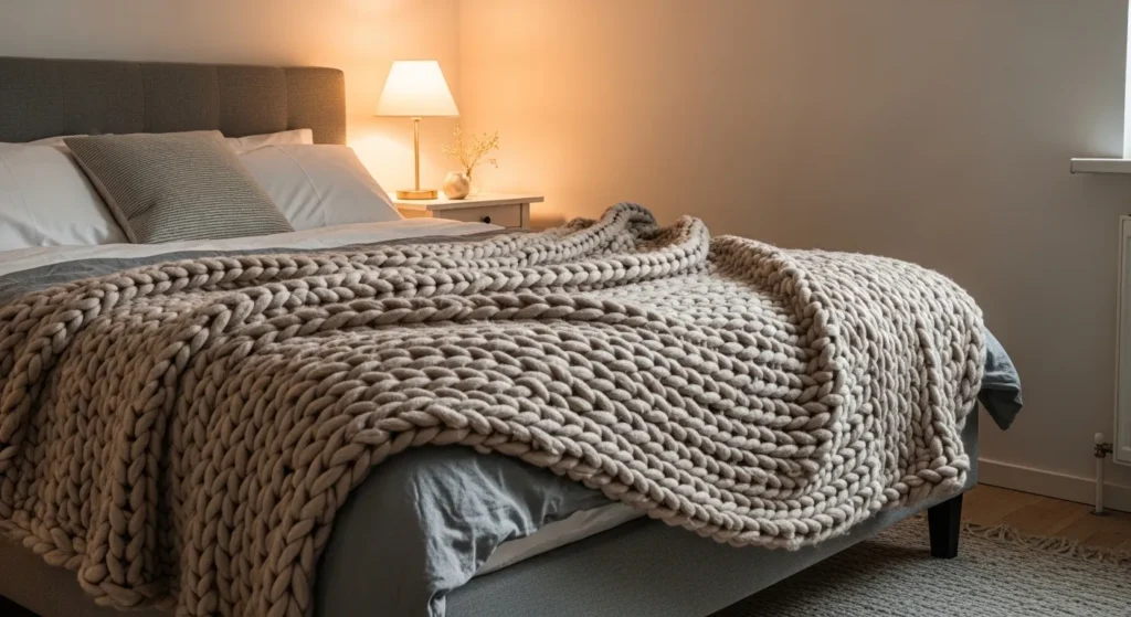 Layer with Chunky Knit Throws