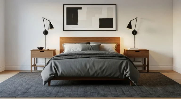 Masculine Bedroom Ideas with White Walls