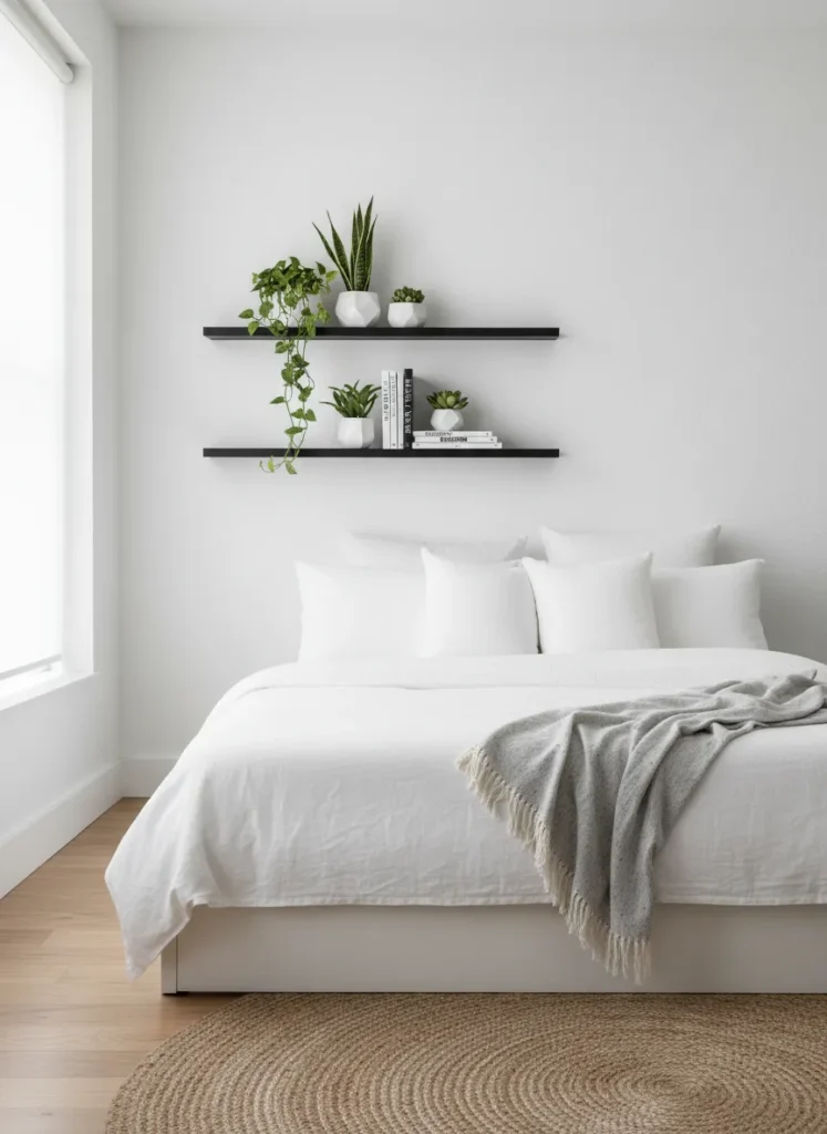 Minimalist Floating Black Shelves