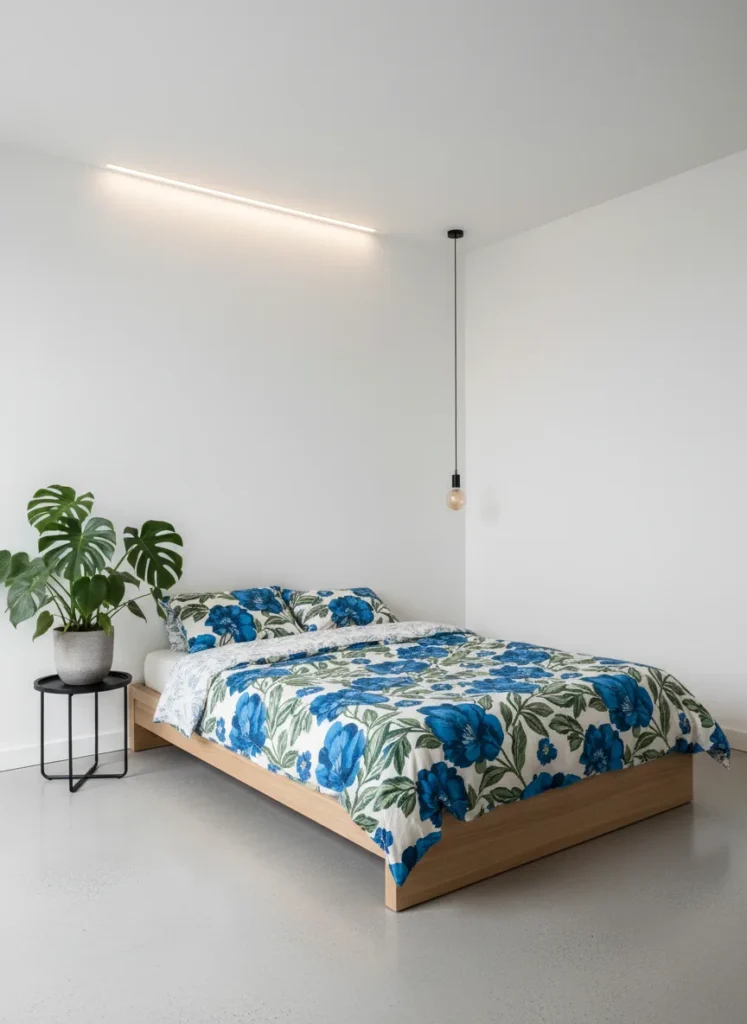 Minimalist Room with a Floral Pop