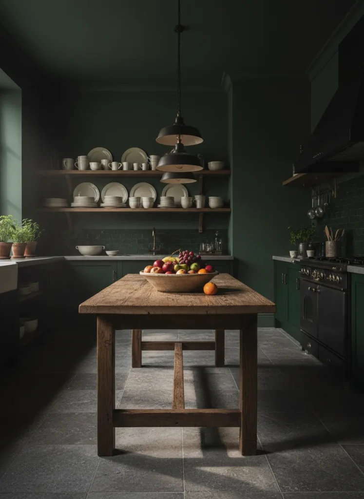 Moody Forest Green Walls