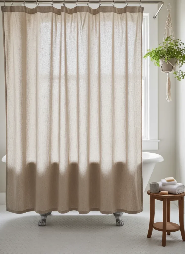 Natural Linen Shower Curtains