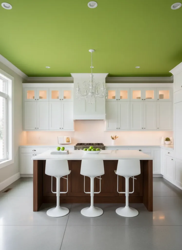 Painted Green Ceiling