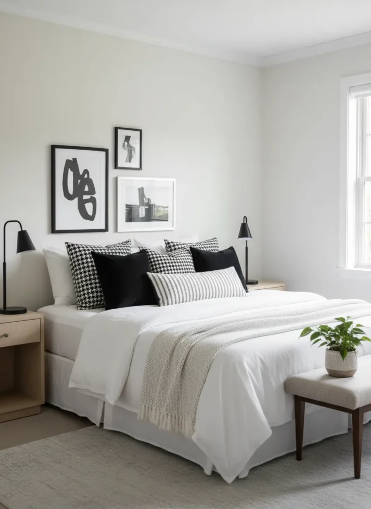 Patterned Black and White Throw Pillows