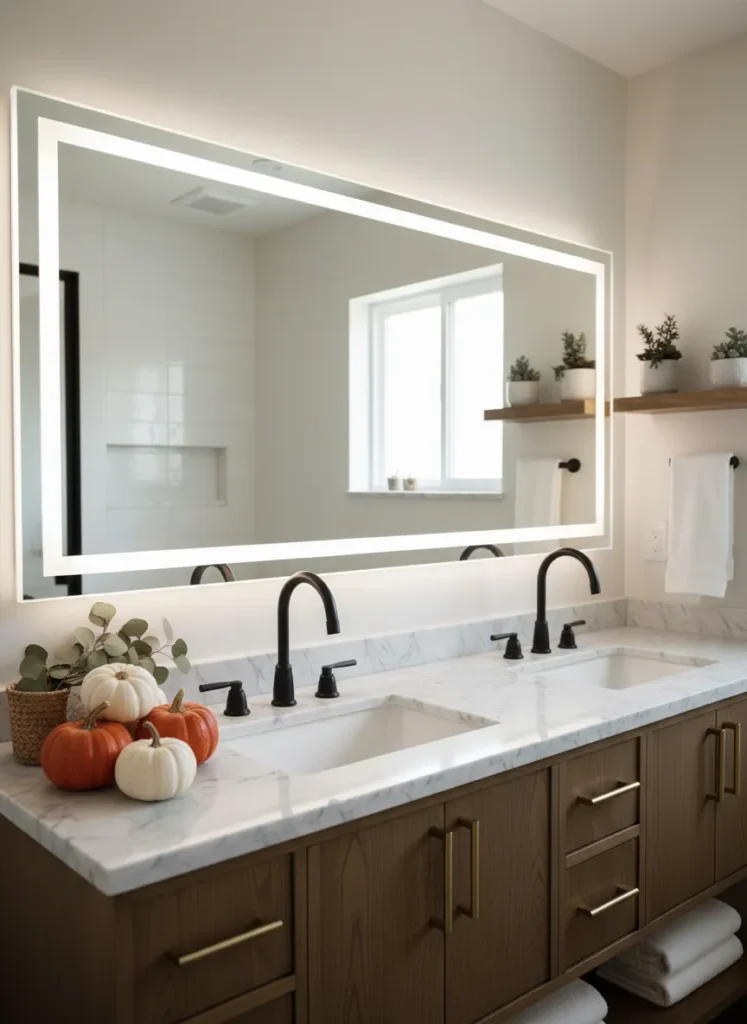 Place Mini Pumpkins on the Vanity
