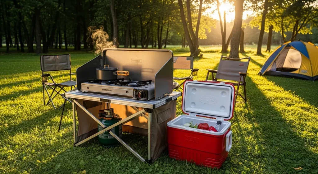 Portable Camping Kitchen Setup
