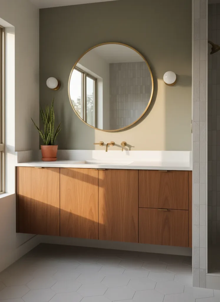 Rich Walnut Floating Vanity