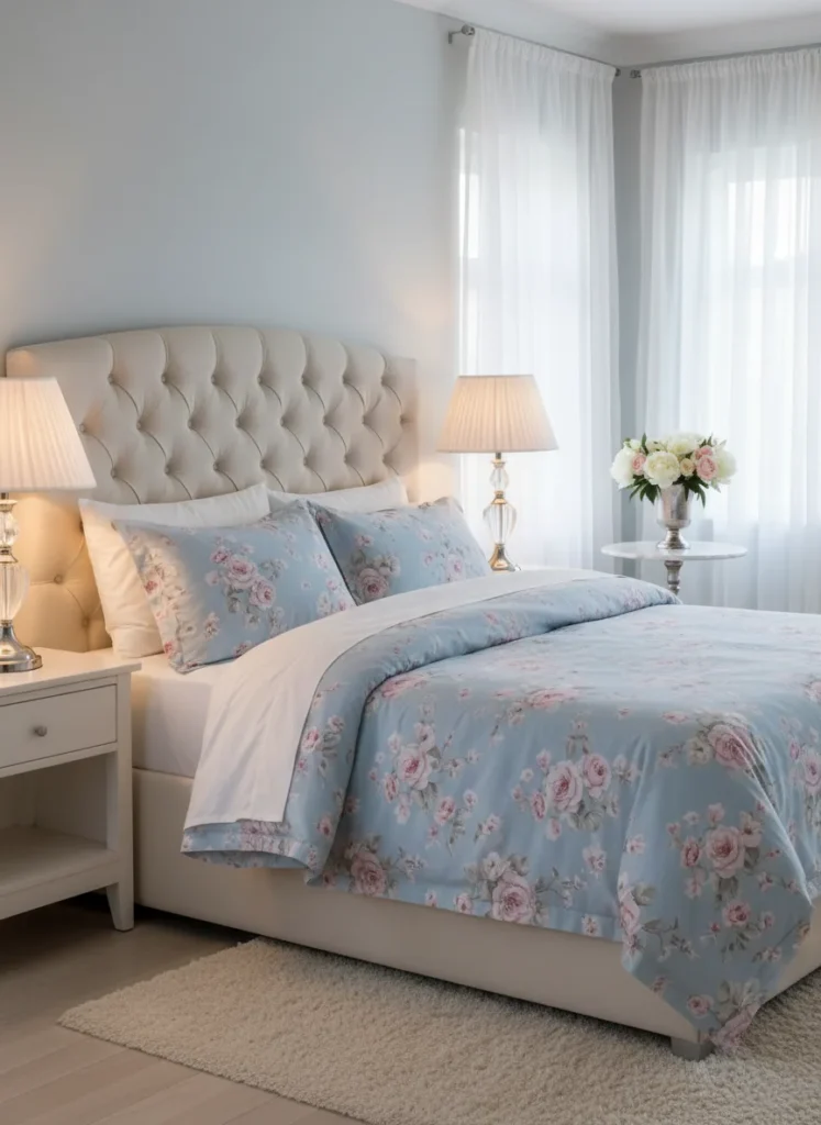 Romantic Pastel Blue and Blush Pink