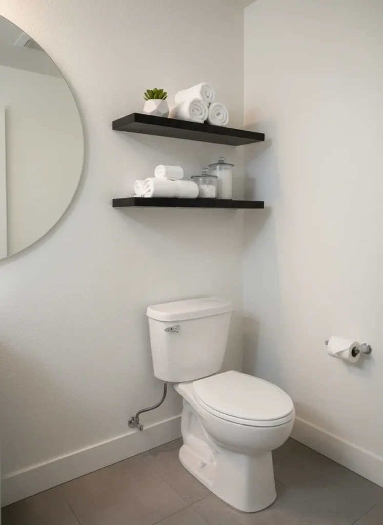Sleek Black Floating Shelves
