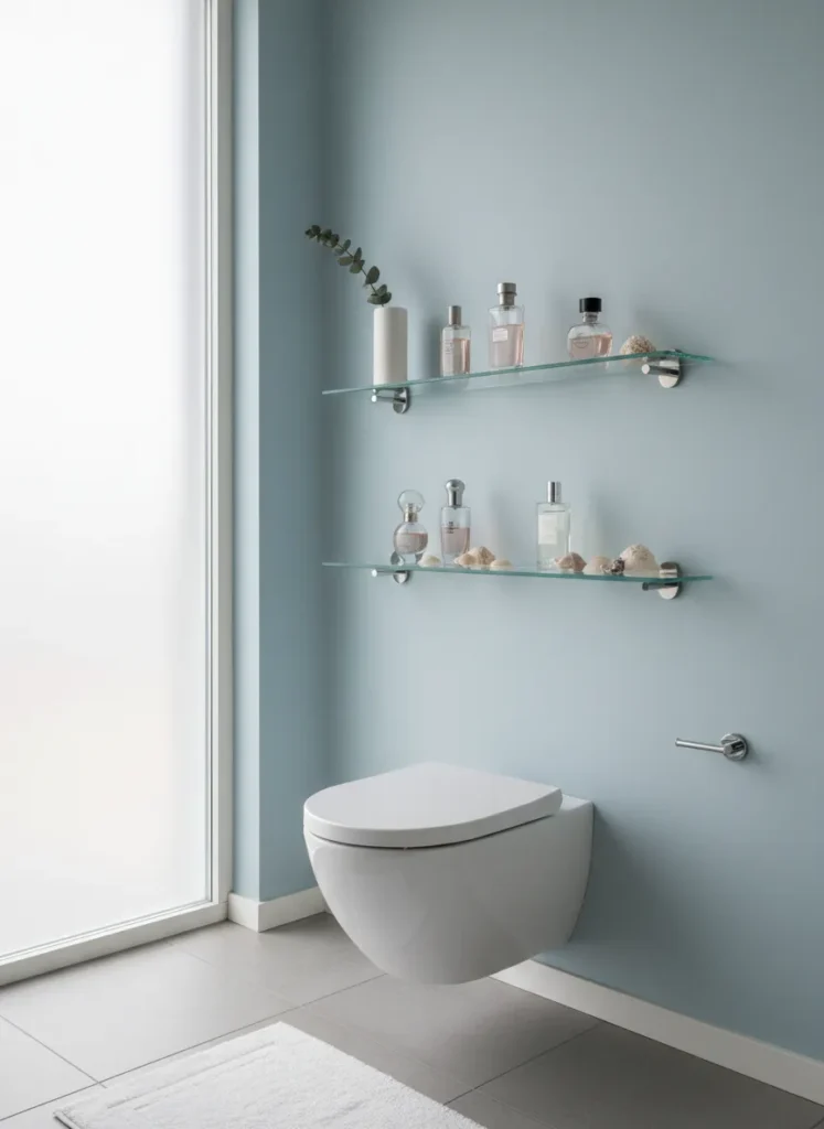 Sleek Glass Shelving