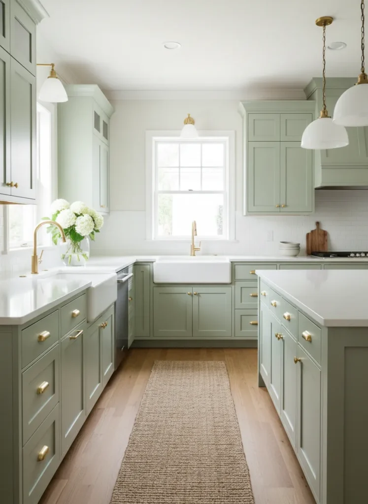 Soft Sage Green Cabinetry