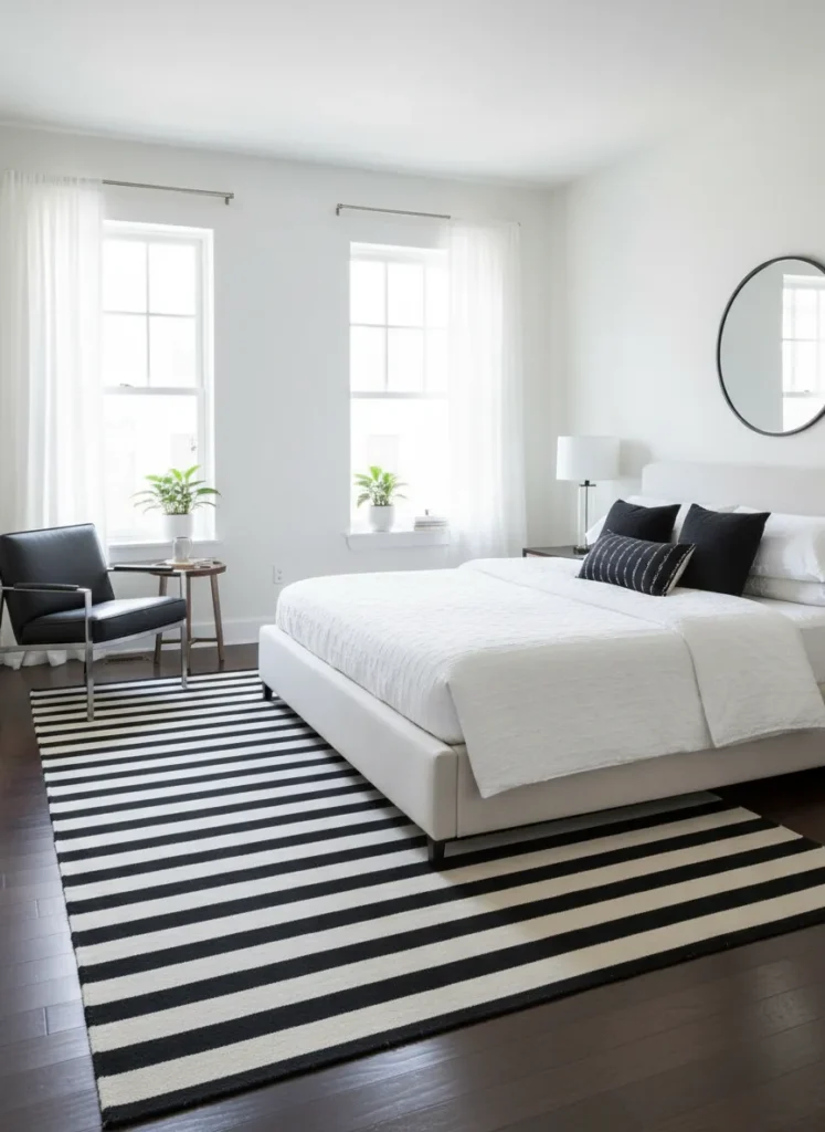 Striped Area Rugs for Grounding