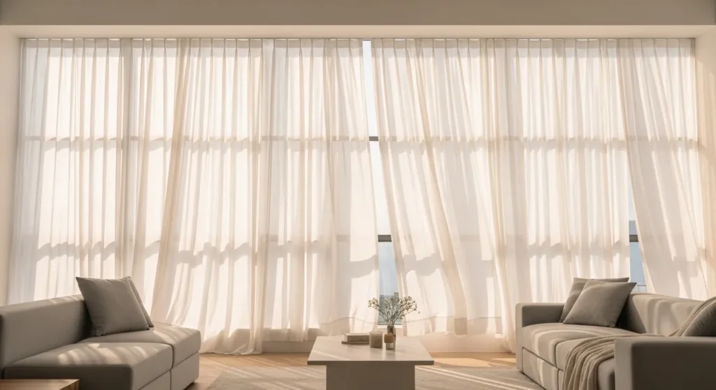 Swap Heavy Drapes for Sheer Curtains