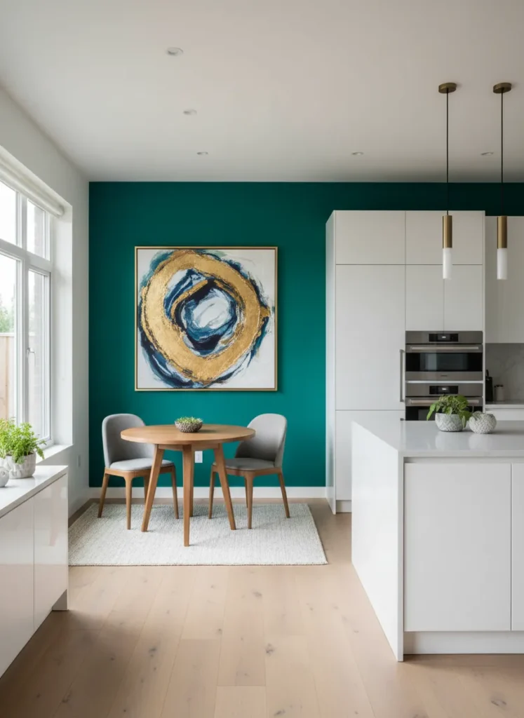 Teal Green Accent Wall