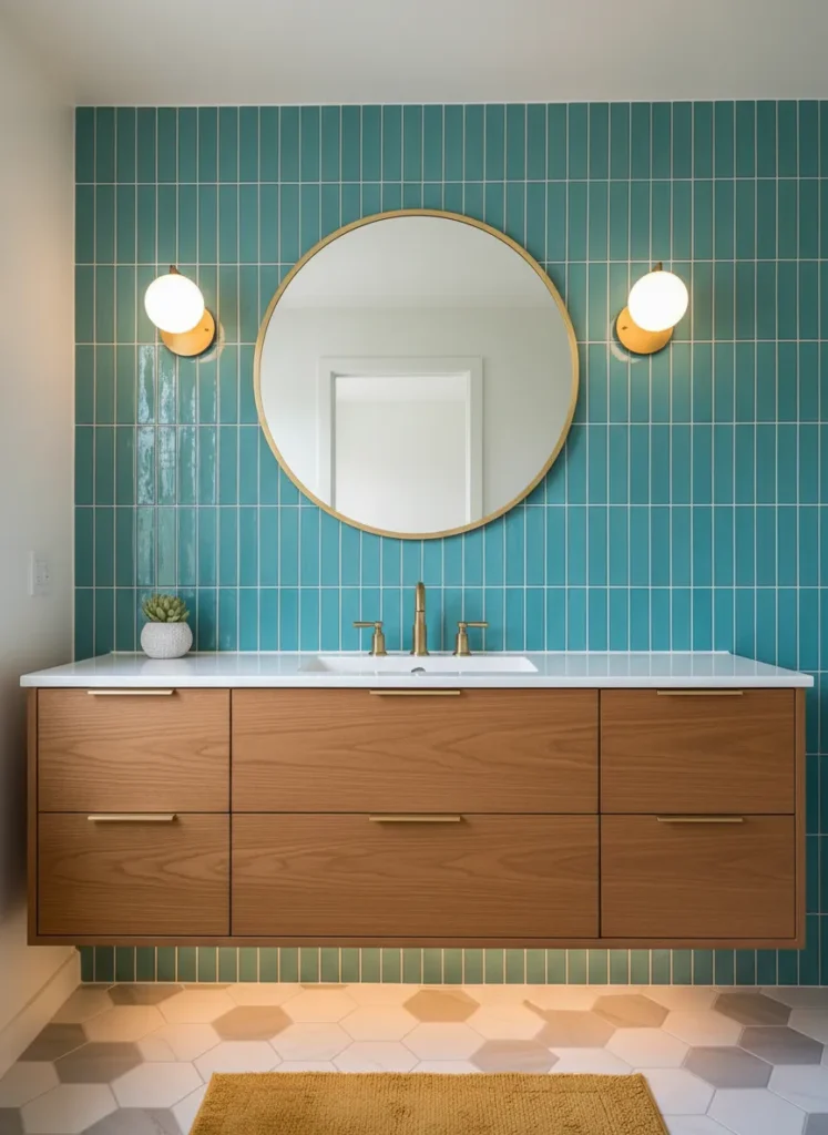 Teal Subway Tile Backsplash