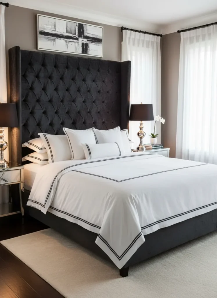 Upholstered Charcoal Headboard