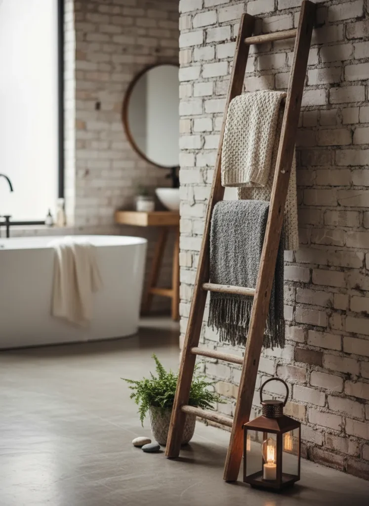 Utilize a Wooden Ladder for Storage